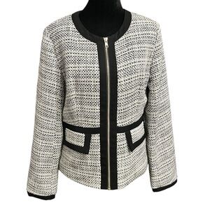 Women's DOLCECABO Tweed Blazer Jacket Black White